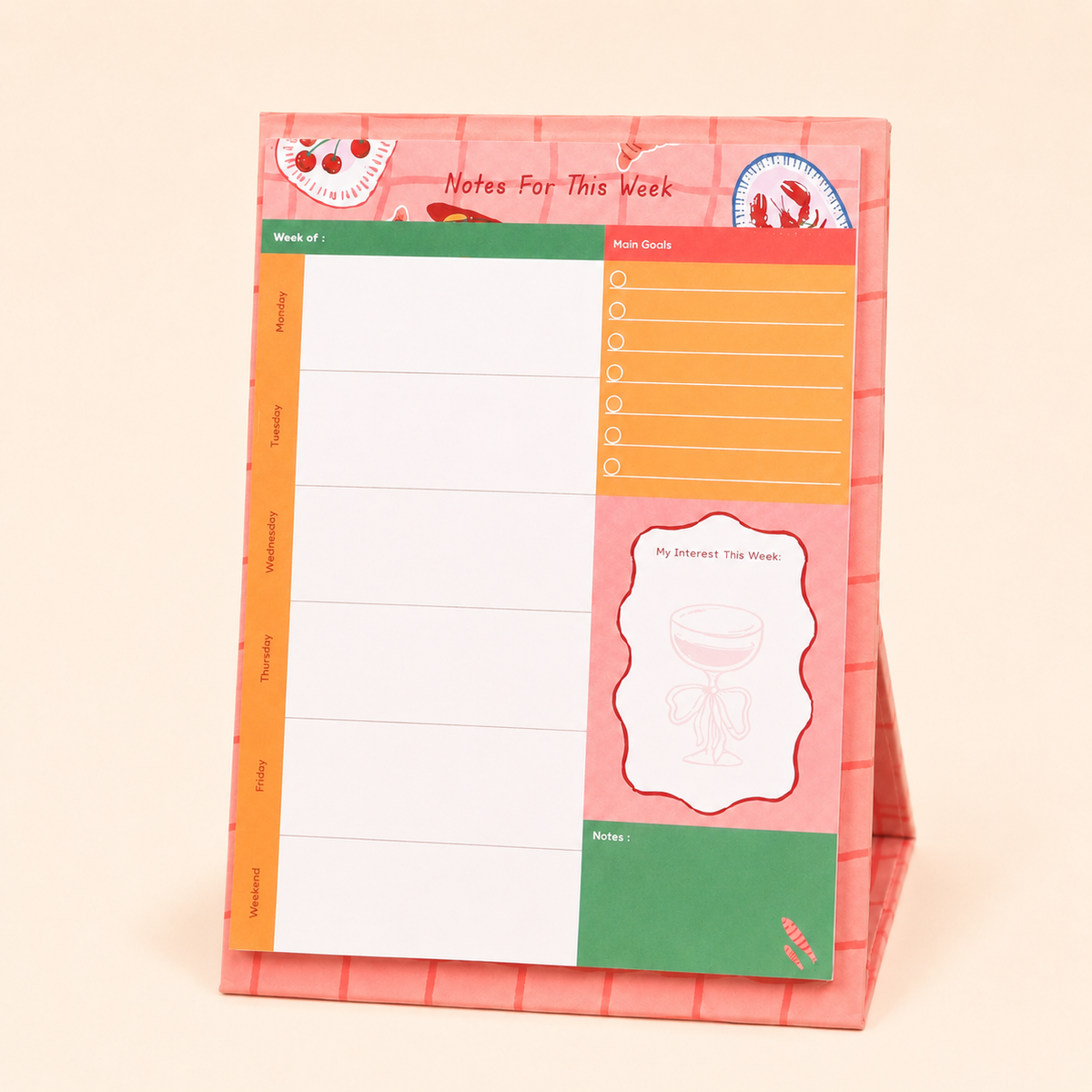 Mediterranean Standing Weekly Memo Pad
